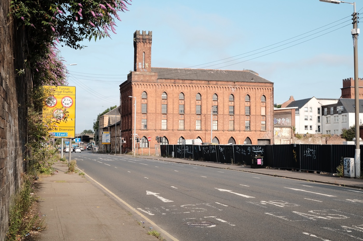The red-brick former paint warehouses on Tradeston Street, Glasgow