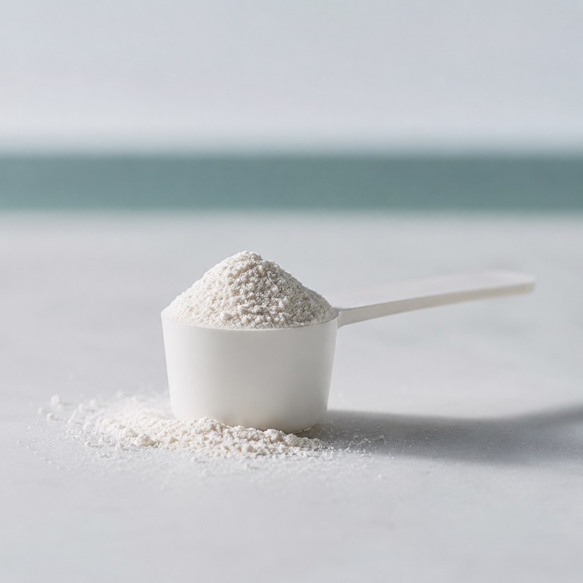 A clean scoop of fine marine collagen powder