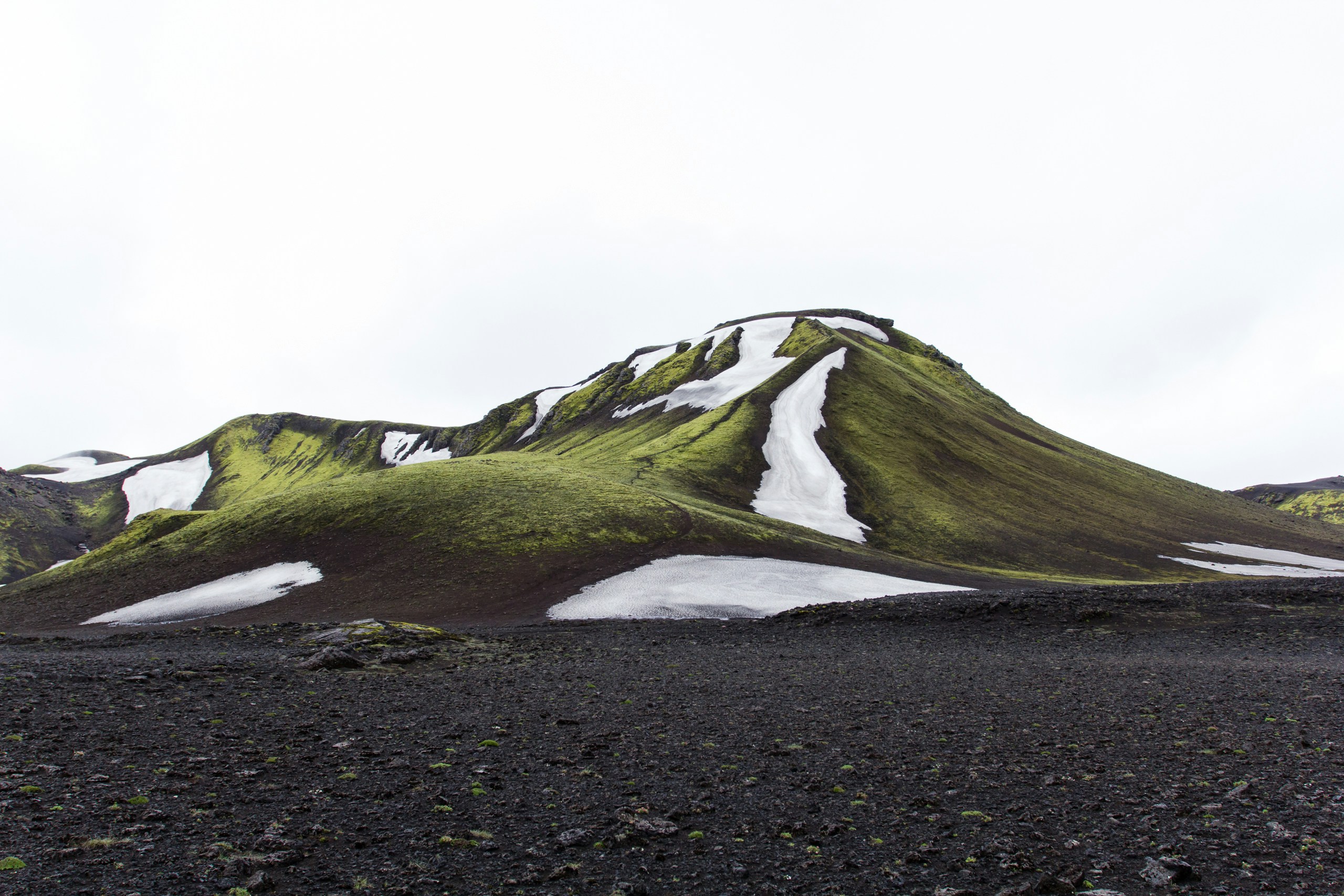 Moss-covered volcanic landscape in south Iceland